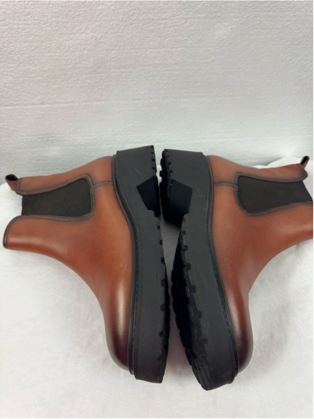 Steve Madden Brown Black Leather Trap Chelsea Ankle Boots Size 9 - Picture 6 of 9